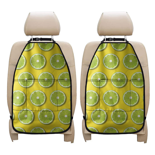 Lime Slices Pattern Print Car Seat Organizers
