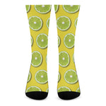Lime Slices Pattern Print Crew Socks
