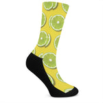 Lime Slices Pattern Print Crew Socks