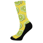 Lime Slices Pattern Print Crew Socks