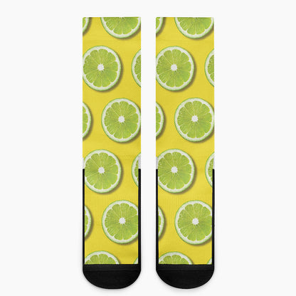 Lime Slices Pattern Print Crew Socks