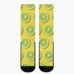 Lime Slices Pattern Print Crew Socks