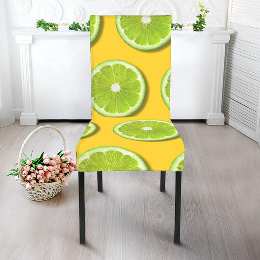 Lime Slices Pattern Print Dining Chair Slipcover