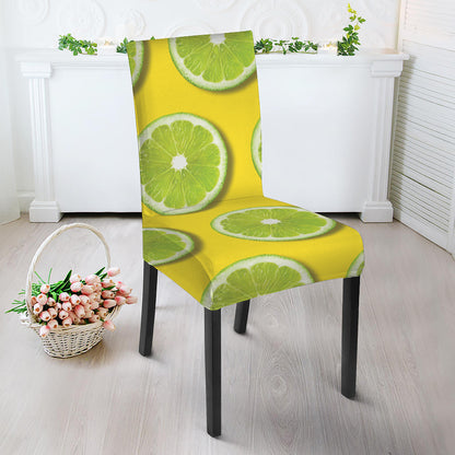 Lime Slices Pattern Print Dining Chair Slipcover