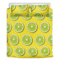 Lime Slices Pattern Print Duvet Cover Bedding Set