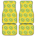 Lime Slices Pattern Print Front and Back Car Floor Mats