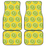 Lime Slices Pattern Print Front and Back Car Floor Mats