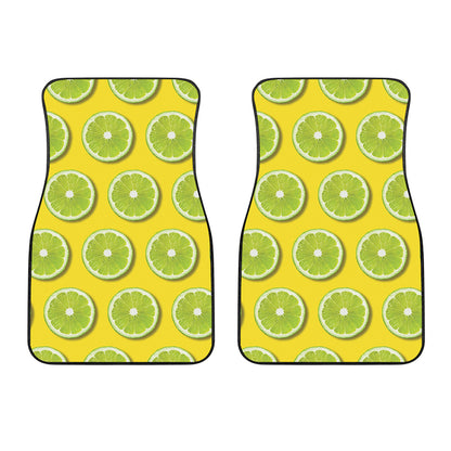 Lime Slices Pattern Print Front Car Floor Mats