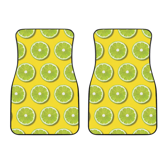 Lime Slices Pattern Print Front Car Floor Mats
