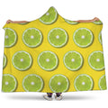 Lime Slices Pattern Print Hooded Blanket