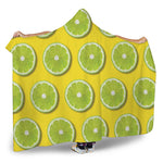 Lime Slices Pattern Print Hooded Blanket