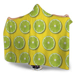 Lime Slices Pattern Print Hooded Blanket