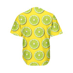 Lime Slices Pattern Print Men's Baseball Jersey