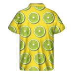 Lime Slices Pattern Print Men's Short Sleeve Shirt
