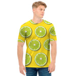 Lime Slices Pattern Print Men's T-Shirt