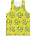 Lime Slices Pattern Print Men's Tank Top