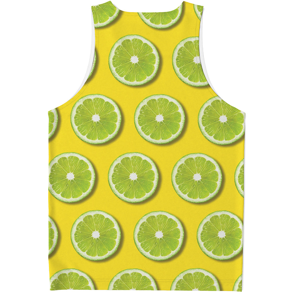 Lime Slices Pattern Print Men's Tank Top