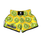 Lime Slices Pattern Print Muay Thai Boxing Shorts