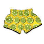 Lime Slices Pattern Print Muay Thai Boxing Shorts