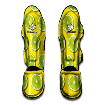 Lime Slices Pattern Print Muay Thai Shin Guard