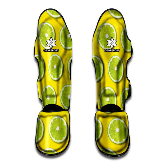 Lime Slices Pattern Print Muay Thai Shin Guard