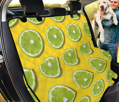 Lime Slices Pattern Print Pet Car Back Seat Cover