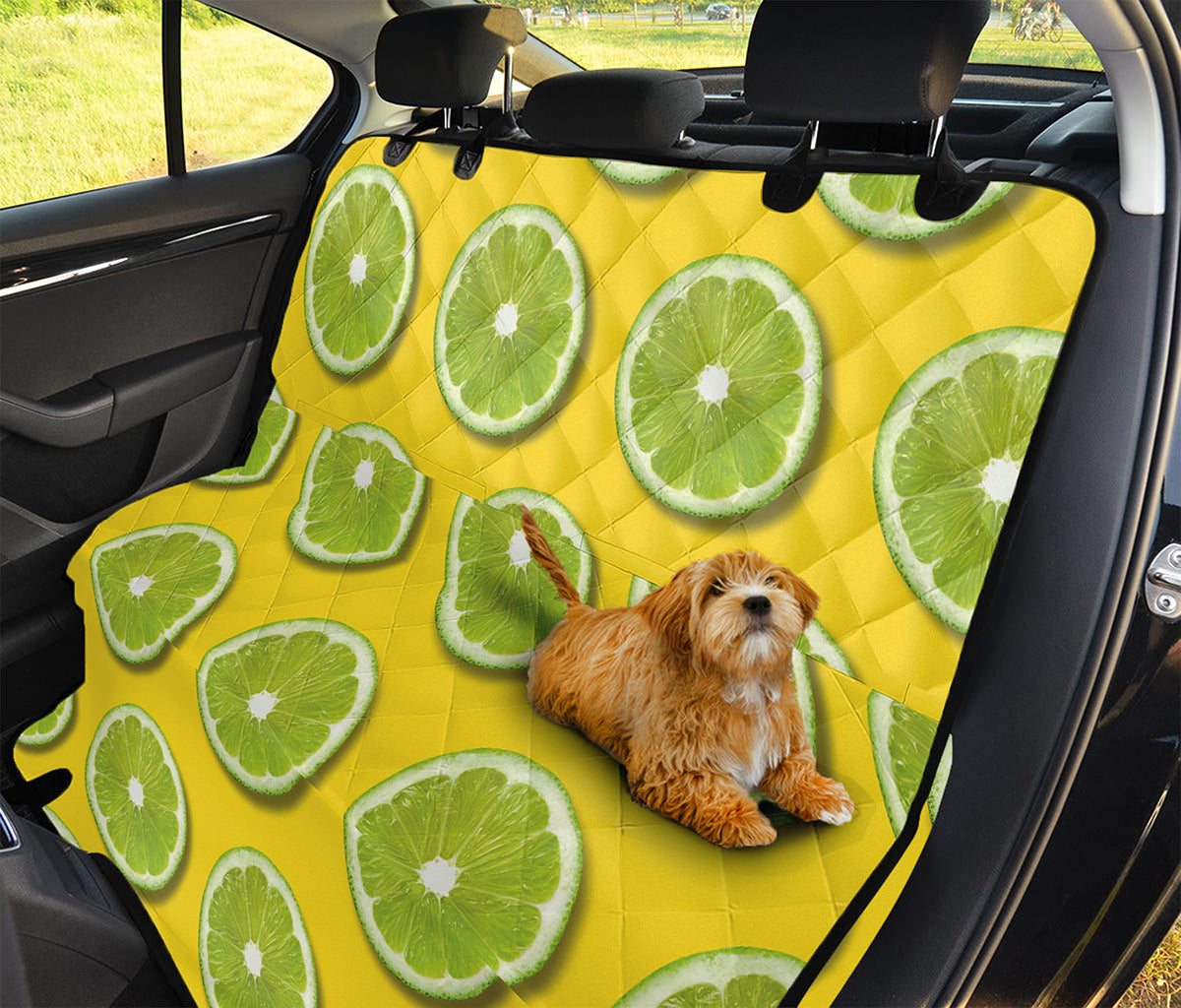 Lime Slices Pattern Print Pet Car Back Seat Cover