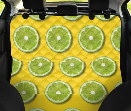 Lime Slices Pattern Print Pet Car Back Seat Cover