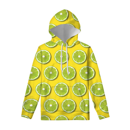 Lime Slices Pattern Print Pullover Hoodie