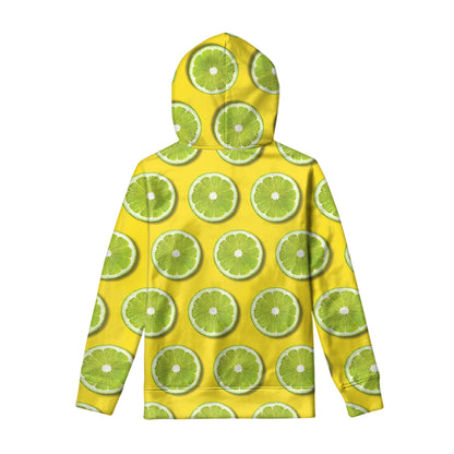 Lime Slices Pattern Print Pullover Hoodie