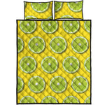 Lime Slices Pattern Print Quilt Bed Set