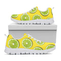 Lime Slices Pattern Print White Running Shoes