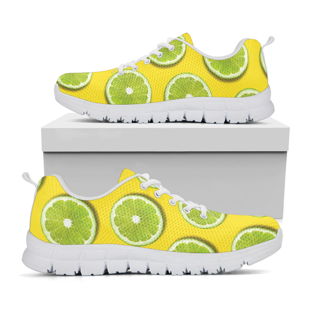 Lime Slices Pattern Print White Sneakers