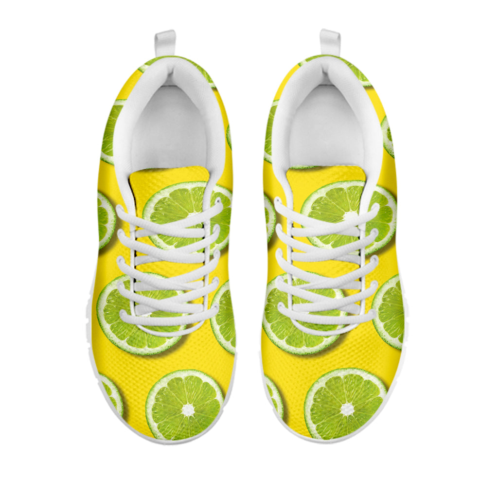 Lime Slices Pattern Print White Sneakers