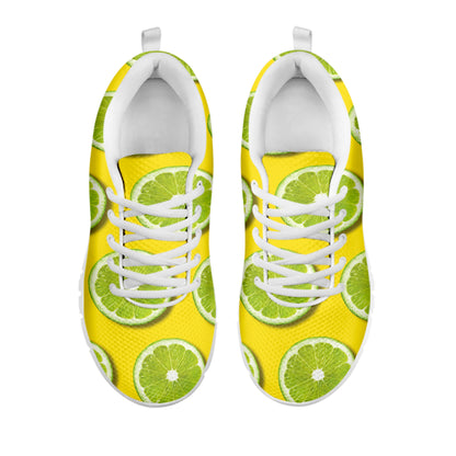 Lime Slices Pattern Print White Sneakers