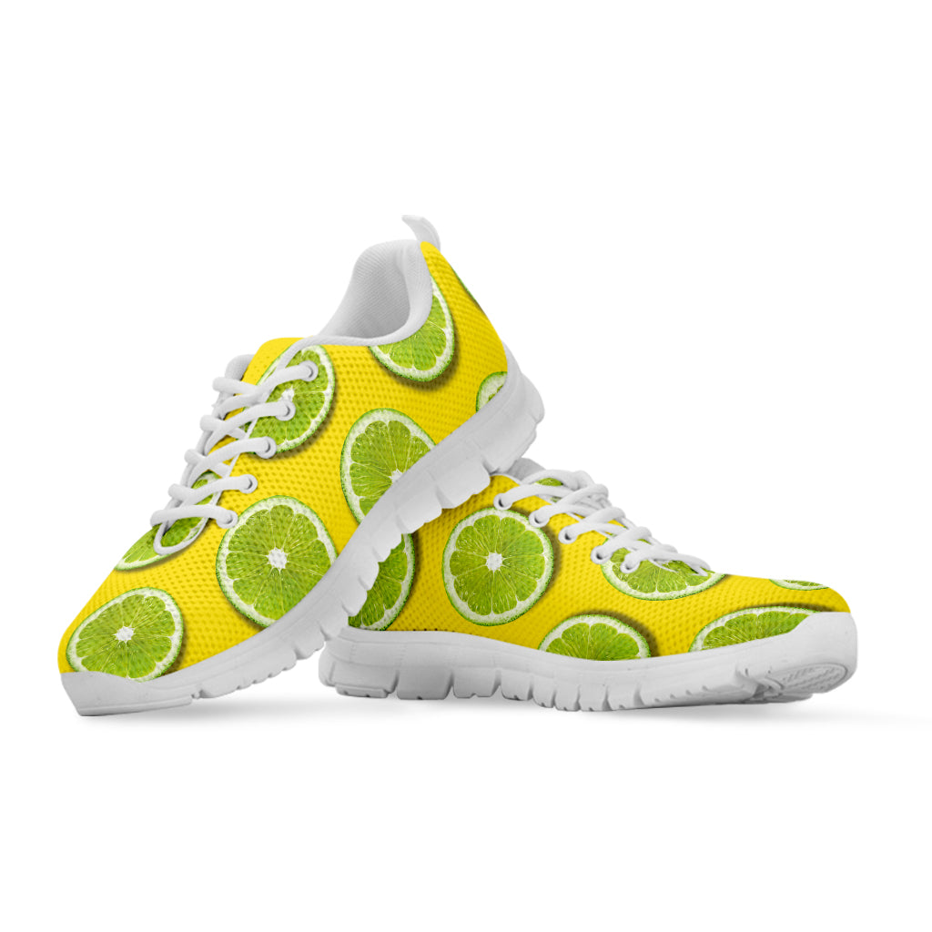 Lime Slices Pattern Print White Sneakers