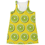 Lime Slices Pattern Print Women's Racerback Tank Top