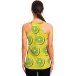 Lime Slices Pattern Print Women's Racerback Tank Top
