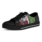 Lion Joker Print Black Low Top Shoes 