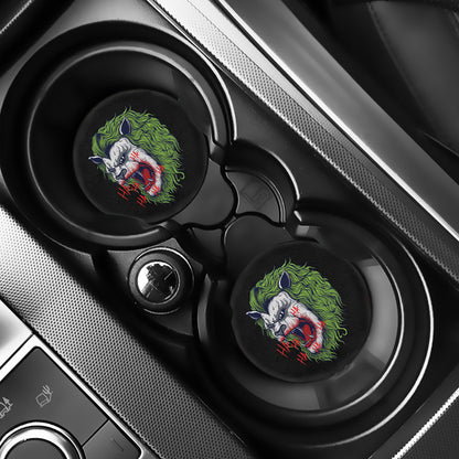 Lion Joker Print Car Coasters