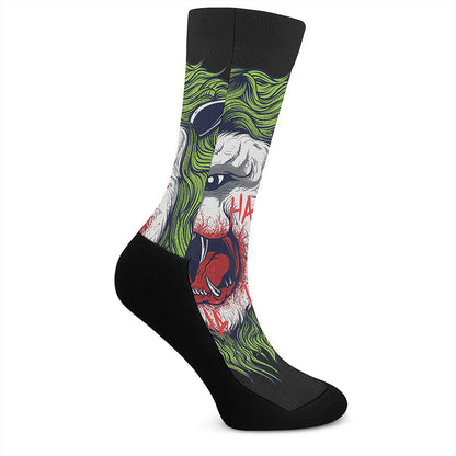 Lion Joker Print Crew Socks