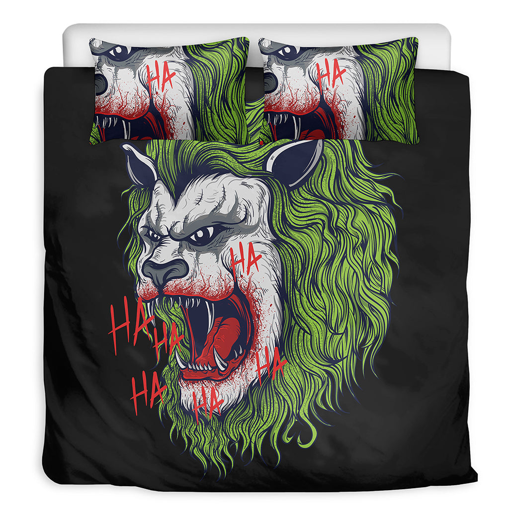 Lion Joker Print Duvet Cover Bedding Set