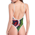 Lion Joker Print High Cut One Piece Swimsuit