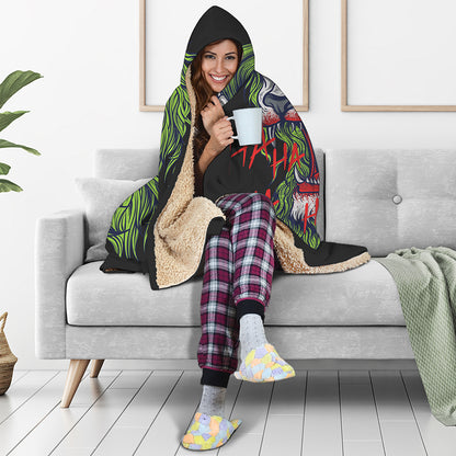 Lion Joker Print Hooded Blanket