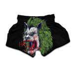 Lion Joker Print Muay Thai Boxing Shorts