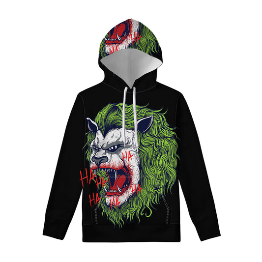 Lion Joker Print Pullover Hoodie