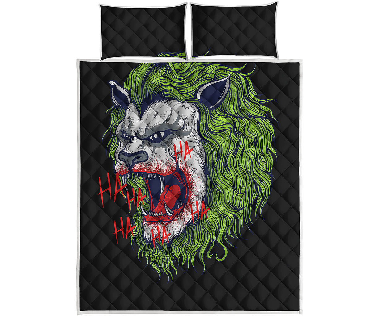 Lion Joker Print Quilt Bed Set