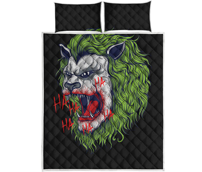 Lion Joker Print Quilt Bed Set