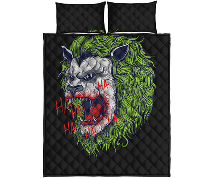 Lion Joker Print Quilt Bed Set