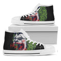 Lion Joker Print White High Top Sneakers